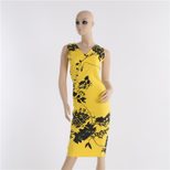 Sleeveless V Neck Floral Print Dress for Women Lightweight Fabric Casual Summer Wear