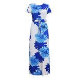 Womens Floral Print Maxi Dress Short Sleeve Round Neck Beachwear Available in Multiple Sizes Wholesale