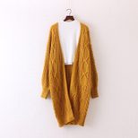 Long Oversized Chunky Knit Sweater Womens Pullover with Puff Sleeves Cable Knit Design Plus Size