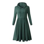 Hooded Long Sleeve Maxi Dress for Women Solid Color Casual Winter Wear custom packaging
