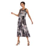 Summer Floral Chiffon Dress Fresh Sweetheart Neckline Waist Defined Fit Adjustable Straps Casual