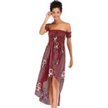 Womens Floral Chiffon Dress Sexy Off Shoulder Design Spring Style Lightweight Fabric Wholesale A