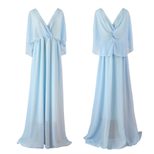 Chiffon Maxi Dress for Women Deep V Neck Backless Design Elegant Evening Wear Available in S to XL Sizes