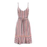 Striped Ruffle Hem Cami Dress Womens Casual Summer Wear Lightweight Fabric Elegant Design Wholes