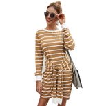 Knitted Stripe Dress Original Design Autumn Winter Collection Comfortable Fit Casual Wear Wholes