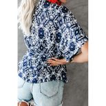 Womens V Neck Printed Short Sleeve T Shirt Loose Fit Wrap Style Summer Fashion Wholesale Availab