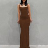 Bodycon Midi Dress Slim Fit Spaghetti Straps Elegant Design Perfect for Parties or Night Out Who