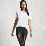 Womens Summer T Shirt Casual Short Sleeve Loose Fit Solid Color Round Neck Side Split Perfect fo