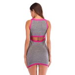 Womens Sexy Bodycon Mini Dress Halter Neck Sleeveless Knitted Fabric Spring Summer Casual Wear W