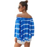 Off Shoulder Loose Fit T Shirt Three Quarter Sleeve Casual Fall Wear customizable