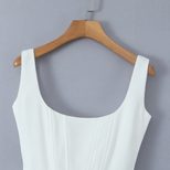 French Style Square Neck Sleeveless Mini Dress in Sweet Chiffon with Open Back for Spring Wholesale bulk order
