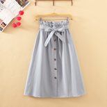 High Waisted A Line Midi Skirt Floral Print Button Closure Comfortable Fit Summer Fashion for Women Wholesale