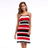 Striped Color Block Cami Dress Ruffled Hem Bodycon Fit Summer Style Available for Wholesale fast