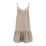 Colorful Striped Ruffle Hem Cami Dress Sexy Vacation Style Lightweight Fabric Wholesale Availabl