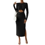 Sexy Hollow Out Split Bodycon Dress Autumn Winter Collection Perfect for Parties Wholesale Avail