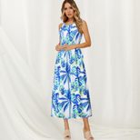 Summer Womens Dress Fashionable Floral Print Belted Design Elegant Silhouette Perfect for Casual