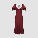 Red Satin Mermaid Dress Waist Defining Elegant Design Perfect for Parties and Gatherings Wholesa