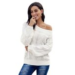 Womens Casual Pullover Sweater Round Neck Long Sleeve Loose Fit Solid Color Plus Size Autumn Winter Collection