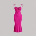 Bodycon Mermaid Dress Adjustable Drawstring Sleeveless Slim Fit Evening Party or Cocktail Wear W