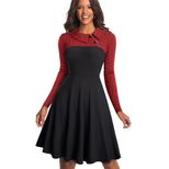 Vintage Floral Print Long Sleeve Dress Loose Fit Irregular Hem Spring Style Perfect for Casual O
