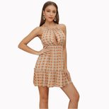 Sexy Floral Print Halter Backless Mini Dress Womens Fashion Summer Style Comfortable Fit Wholesa