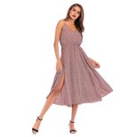 Summer Casual Backless Dress Printed Pattern Spaghetti Straps Lightweight Fabric Perfect for Bea
