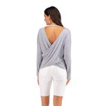 Womens Long Sleeve T Shirt Solid Color Loose Fit Backless Design Casual Wear Everyday Use Wholes