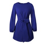 Long Sleeve Waist Defined Womens Dress Elegant Design Comfortable Fabric Autumn Winter Collection