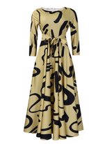 Plus Size African Print Midi Dress Stylish Tie Design Fashionable Comfortable Fabric Spring Summ