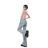 High Waisted Flared Jeans for Women Vintage Design Wide Leg Slim Fit Floor Length Casual Wear Wholesale Availabl