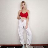 Womens High Waist Casual Jogger Pants Lightweight Breathable Fabric Spring Summer Style
