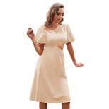 Casual Solid Color Dress Off Shoulder Fresh Style Summer Fashion Perfect for Daily Wear Wholesal