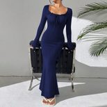 Elegant Long Sleeve Mermaid Dress Fall Winter Collection Party Wear Comfortable Fabric Wholesale