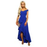 Asymmetrical Evening Dress V Neck Short Sleeve Off Shoulder Design Perfect for Parties and Event