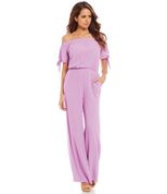 Off Shoulder Chiffon Jumpsuit Waist Tie Long Pants Stylish Sleeves Perfect for Parties and Event