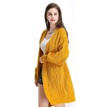 Long Oversized Chunky Knit Sweater Womens Pullover with Puff Sleeves Cable Knit Design Plus Size