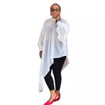 Plus Size Womens Dress Solid Color Irregular Hem Chiffon Fabric Fashionable for Moms Suitable fo