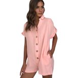 Fashion Womens Button Up Jumpsuit Trendy Design Comfortable Fit Versatile Style Perfect for Spri