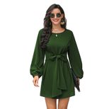 Long Sleeve Waist Defined Womens Dress Elegant Design Comfortable Fabric Autumn Winter Collection
