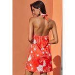 Summer Floral Print Mini Dress for Women Round Neck Sleeveless A Line Silhouette Casual Wear Who