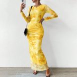 Sexy Bodycon Maxi Dress Spaghetti Straps High Waist Ombre Print Evening Wear or Special Occasion