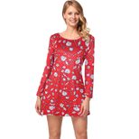 Floral Print Christmas Dress for Women Autumn Style Short Sleeve Available in Multiple Sizes Wholesale Options