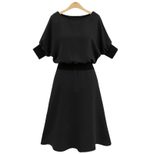 A Line Dress Plus Size Elastic Waist Mid Length Slimming Fit Summer Casual Wear Wholesale Availa