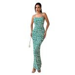 Summer Floral Maxi Dress Sexy Backless Fishtail Design Casual Perfect for Vacations and Music Fe
