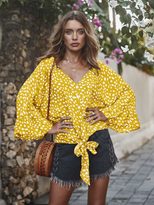 Womens Polka Dot Top Original Design Trendy Style Fashionable Elements Perfect for Casual Wear W