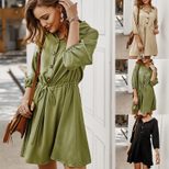 Elegant Solid Color Dress Original Design Spring Summer Collection Versatile Style Wholesale Ava