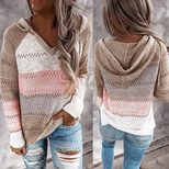 Striped Hooded Sweater Autumn Winter Style Comfortable Fabric Trendy Design Wholesale Available