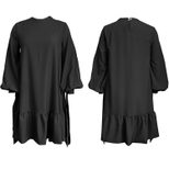 Loose Fit Solid Color Puff Sleeve Dress Plus Size Casual Style Autumn Wear Wholesale Available