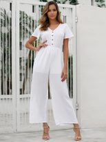 High Waisted Wide Leg Pants Womens Jumpsuit Comfortable Fit Versatile Style Wholesale Available