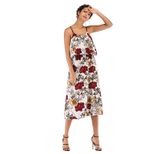 Summer Womens Dress Slim Fit Backless Waist Cinching Fresh Floral Print Chiffon Fabric Perfect f